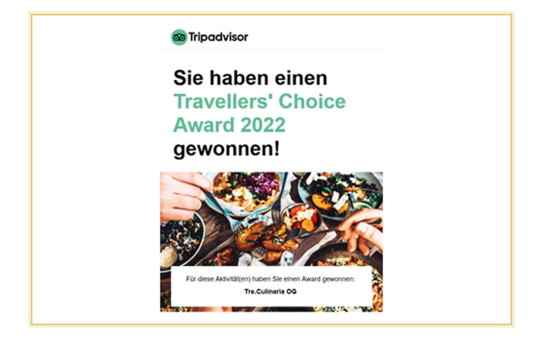 TRIPADVISOR – TRAVELLER´S CHOICE AWARD 2022